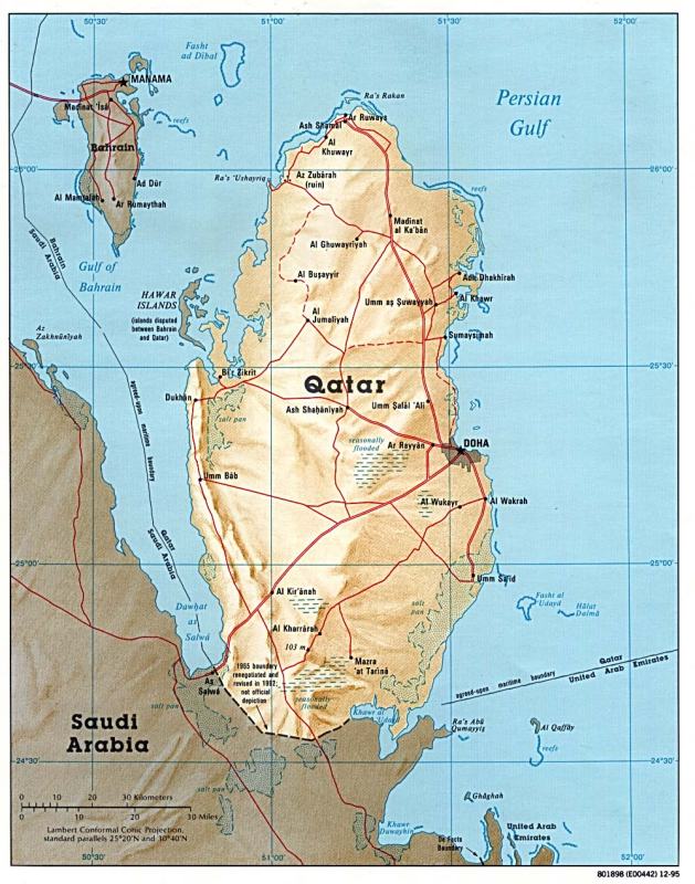 Political Map Of Qatar. partnership” with Qatar,