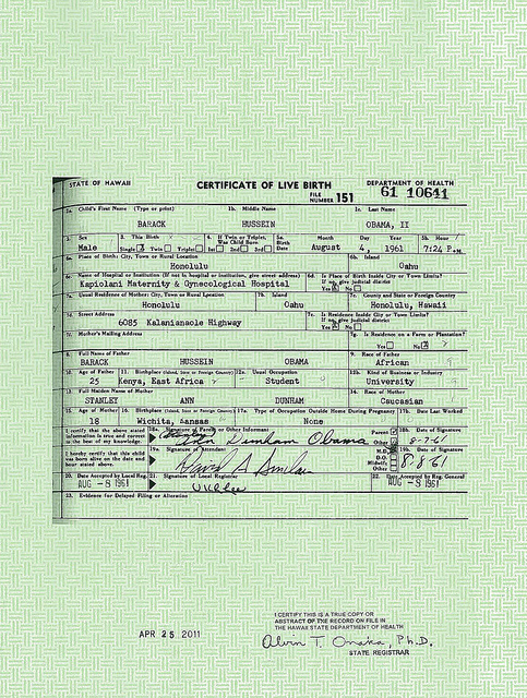 Obama birth certificate SC The good virgin’s birther case