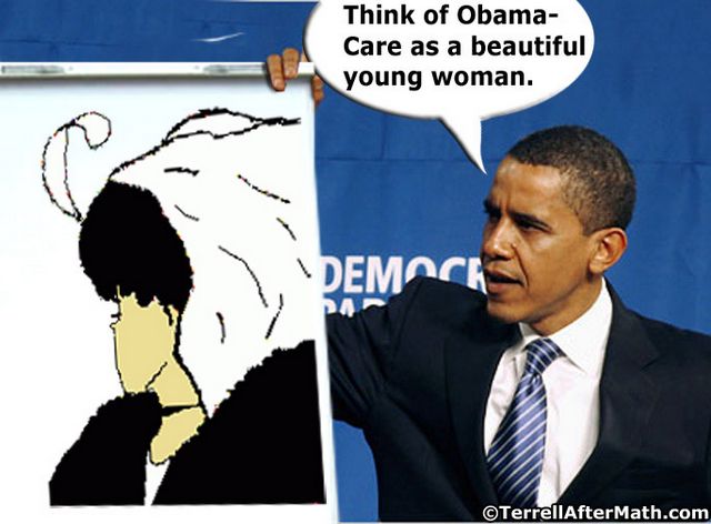 Obama Obamacare Young Old Woman Illusion SC